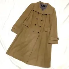 カシミヤ混 SANYO COAT ロングコート ラムウール 羊毛 ハイネック