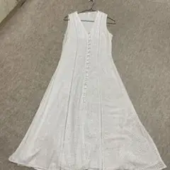 ナチュラル素材のジレ風ワンピ細身の方お値下げ