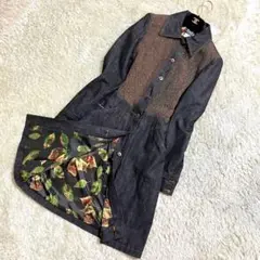 【Du0026G】デニムコート ロング 裏地総柄