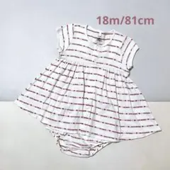 PETITBATEAU プチバトー　ジャガードブルマ付ワンピース　ロゴ　18m