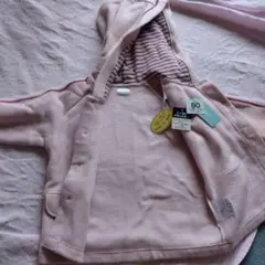 ピンク フード付き トレーナー 80cm Made in Japan