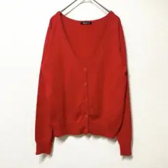 BELIEVE カーディガン　レッド　赤　トップス　長袖　セーター　M