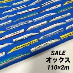 SALE 《生地巾110㎝×2m》オックス 新幹線 入園 入学★ブルー