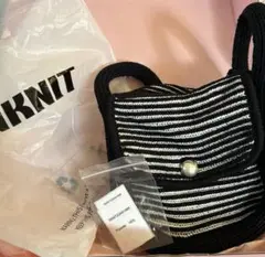 スポンジストライプハンドバッグ/NKNIT