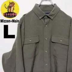 USA古着　MizzenMain ネルシャツ　L オリーブカーキ