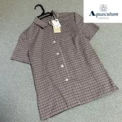 新品 AQUASCUTUM チェック コットンシャツ