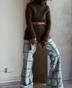 SALE.FUMIKA_UCHIDA PATCHWORK ZEBRA PANTS