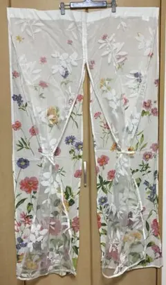 のれん　レース　花柄　二重