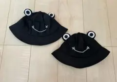 カエル黒帽子2個　親子セット　54 56