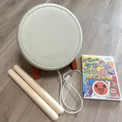 太鼓の達人　wii 超ごうか版ソフト、太鼓、バチセット