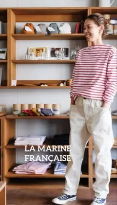 未使用　LA MARINE FRANÇAISE 日本製　バスクボーダーカットソー