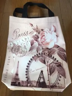 Paris フラワー トートバッグ かばん レディース
