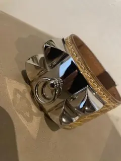 エルメス HERMES コリエドシアン ブレスレット アリゲーター ベージュ
