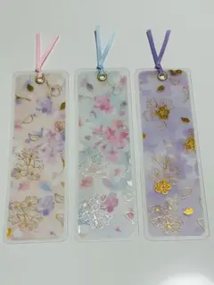 NO.35 ハンドメイド　しおり　桜グレース　3枚セット