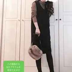 STUDIOUS コクーンドレープレディドレス ブラックワンピース