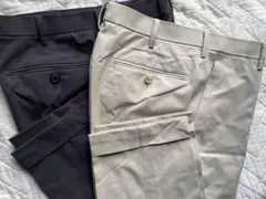 【3本セット】UNIQLO感動パンツホワイト/グレー/ベージュスラックス76cm