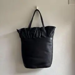 【未使用】アルカン 本革フリル トートバッグ