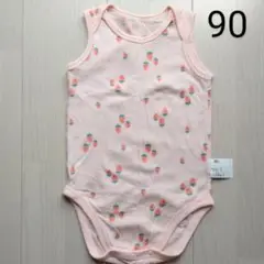 未使用　UNIQLO コットンメッシュインナー　ボディスーツ ノースリーブ 90