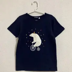 ZIP WORKS シロクマ 自転車 半袖 Tシャツ ネイビー KL