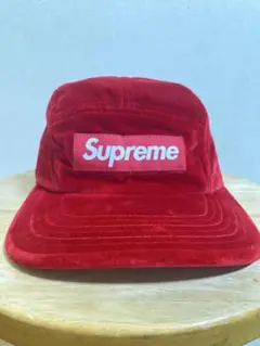 Supreme レッド ベロアキャップ
