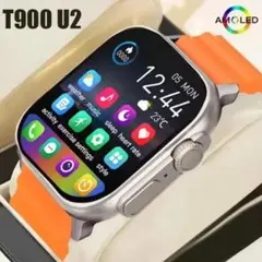 T900 U2 スマートウォッチ AMOLEDディスプレイ オレンジバンド