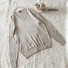 ユニクロ コットンカシミヤVネックセーター 長袖 メンズ L UNIQLO