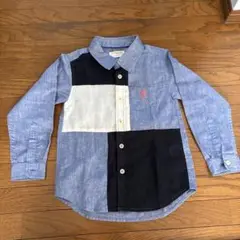 GIORDANO junior パッチワーク長袖シャツ 120