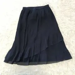 Leilian レリアン　イレギュラーヘム　プリーツスカート 9号　日本製