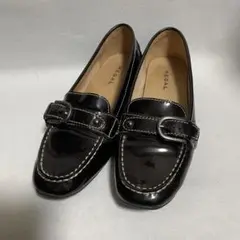 【美品】リーガル ドライビングシューズ 6629 エナメル ベルト 黒 24