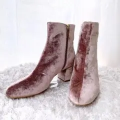 レッドヴァレンティノ ショートブーツ サイドジップ ベロア ブーディ 美品
