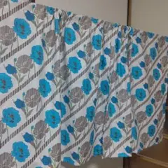 昭和レトロ☆kanebo print生地使用カフェカーテン2枚セット