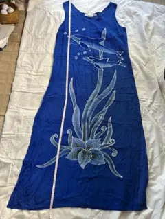 EASTERN SUN マキシワンピース サメ柄 バティック風 Lサイズ