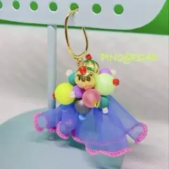 ⋈*。゜ツートンカラーのフリル イヤカフ カラフル ビーズアクセサリー⋈*。゜