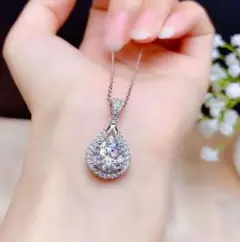 【極品】美しいネックレス 18Kホワイトゴールド 2.00ctダイヤモンド38
