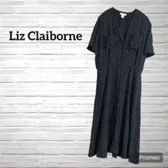 Liz Claiborne ドット柄 半袖シャツワンピース 12