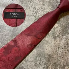 AN247 EPOCA レッド ペイズリー柄 シルク ネクタイ