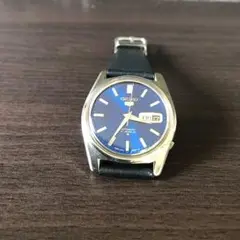★SEIKO5 21JEWELS自動巻お洒落なブルー文字盤OH済み美品★