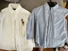 Ralph Lauren 水色・白 シャツ 2点セット　4T