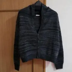 最終セール☺️thiEシー☺️ボーダーカーディガン モノトーン系 美品⑥
