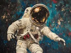 A4. 自作アート　宇宙飛行士の現代アート作品