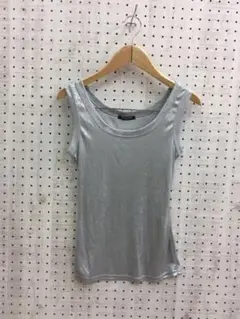 Y2K古着 TORNADO MART FEMME メタリックシルバータンクトップ