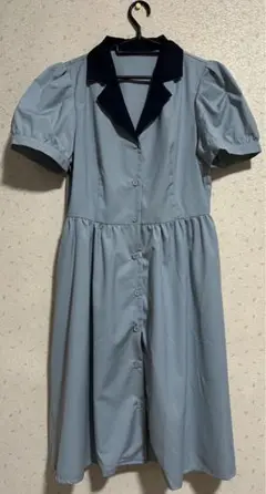 ライトブルー 半袖 ワンピース