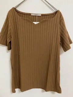 新品 Ray Cassin リブ ハートネック 半袖 Tシャツ プルオーバー