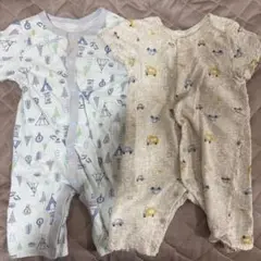 幾何学模様 半袖ロンパース 95cmまで