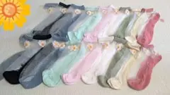 SHEIN　花柄刺繍ショートシースルー靴下