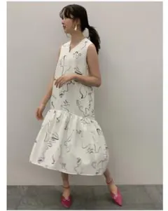 CELFORD セルフォード　コラボプリントワンピース　ホワイト大橋美由紀 36