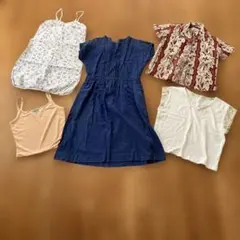 綿100%　アイパ　￼アロハシャツ　綿麻　ワンピース　服　M　セット　まとめ売り