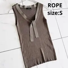 【美品】ROPE ロペ S ノースリーブ トップス レディース ボウタイ