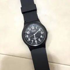 ブラックラバーベルト 防水機能付きアナログ時計　腕時計　CITIZEN