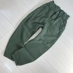 ZARA ザラ●ペーパーバギーバッグパンツ カーブパンツ カーキM